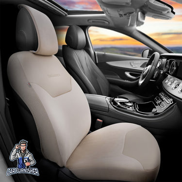 Car Seat Protector - Exclusive Suede Design Beige 1x Front Seat Leather & Suede Fabric